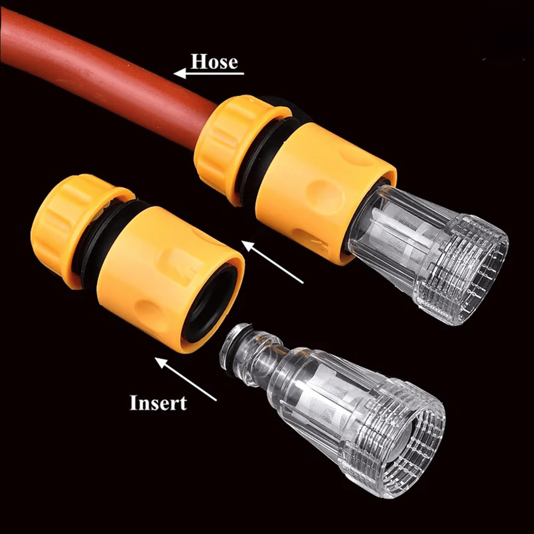 JPT Heavy Duty Universal Inlet Quick Connector & Transparent Inlet Filter Accessory | Compatible with All Pressure Washer Brands | Ideal for High Pressure Washers & Gardening