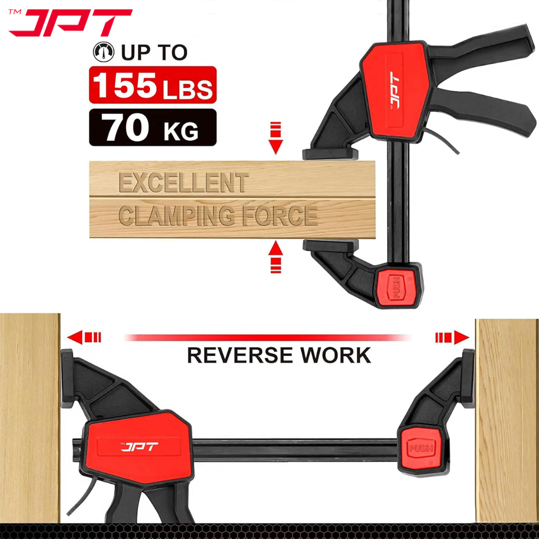 Buy now the JPT Pro Series 18" bar clamp at the best price. This clamp offer you 2-in-1 functionality, i beam structure, quick release trigger, and much more.