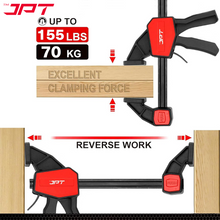 JPT Pro Series 18-Inch Quick Grip Clamps for Woodworking, One-Handed Wood Clamps with Quick-Release Trigger, Heavy-Duty Spreader Clamps Set, 70KG (155 lbs) Holding Capacity