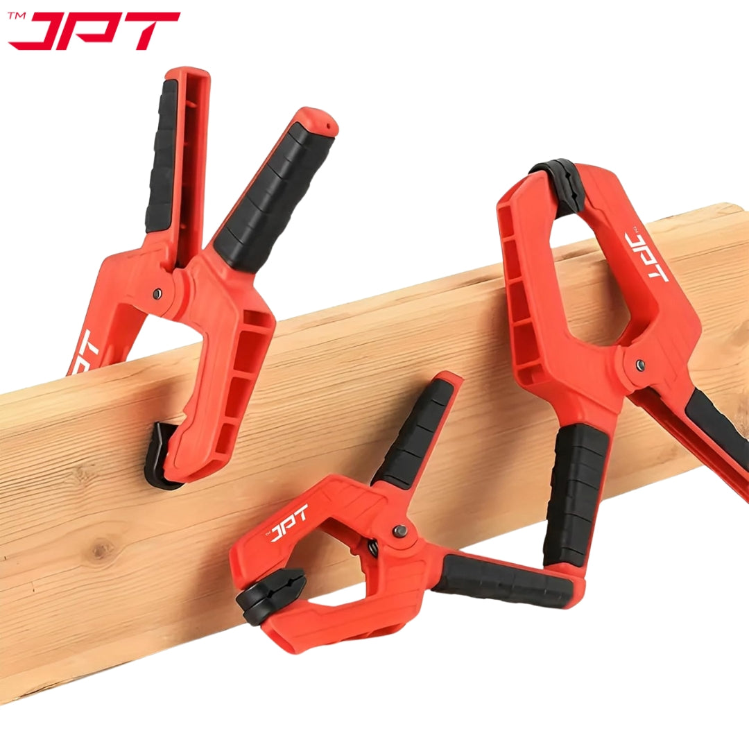 JPT 3pcs Ultra Heavy-Duty Spring Clamp Combo Set | 2.5", 3" And 4" Spring Clamp | Reinforced Body with Hardened Steel Spring | 45° Rotating Pads | Strong Grip Woodworking & Carpentry Clamp for Workshop & DIY Use