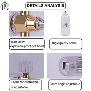 JPT Combo Heavy-Duty Foam Lance with Universal High-Pressure Water Gun and 1/4-Inch Solid Brass Quick Connector – Compatible with Most Pressure Washer Brands