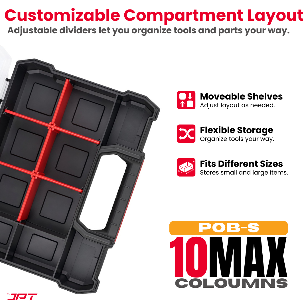Buy JPT Ultra Heavy Duty Tool Organizer Small to stay organized on every job with this organizer featuring 10 compartments and 6 removable dividers. Buy Now