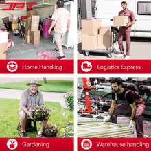 Buy the JPT big folding Hand Trolley for industrial, warehouse, office & home use. This trolley features 400kg loading capacity, 360° swivel wheels, and more.