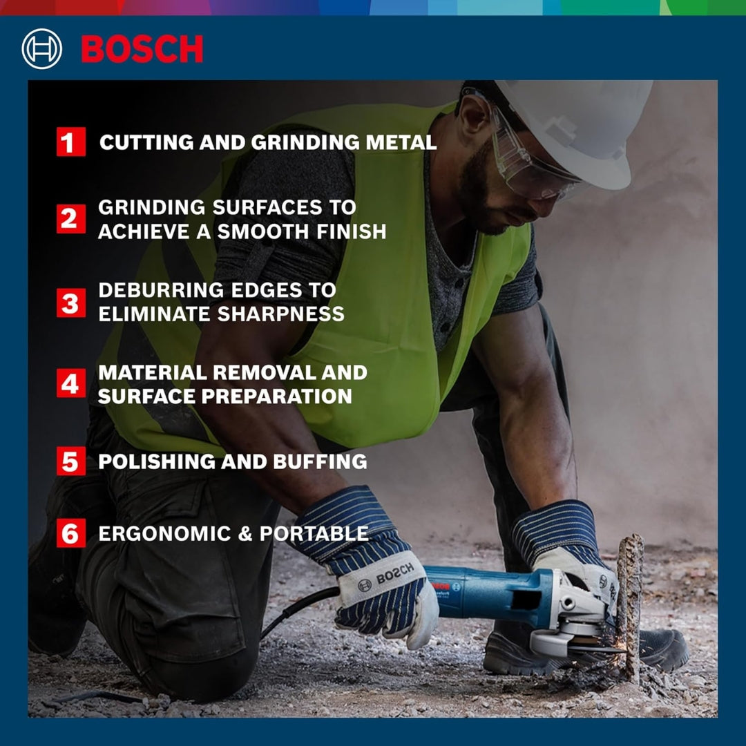 Bosch Professional GWS 600 Angle Grinder | 670W Power | No-load Speed of 11000 RPM | Versatile Cutting and Grinding Tool | M10 Grinding Spindle Thread | 100 mm Disc