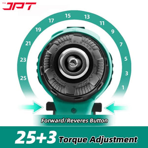JPT 21v Portable Impact Cordless Drill Machine | 28N.M Torque | 1350RPM Speed | 2 Seed Mode | 3 Function Modes | 2000mAh Battery |  6-Months Warranty