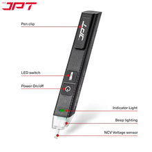 JPT Non-Contact 12-volt to 1000-volt AC Electric Tester | Tester for Live/Zero Wire | Features Advance Audible Alarm & LED Flashlight | Best for Electricians, Technicians, Ad Home Use