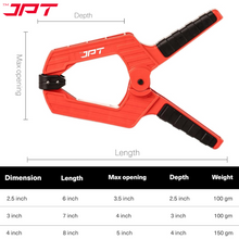 Buy now the JPT Pro Series 4-inch wood spring clamp, featuring high-quality build, bold spring mechanism, scratch-resistant and safe for surfaces, and more.