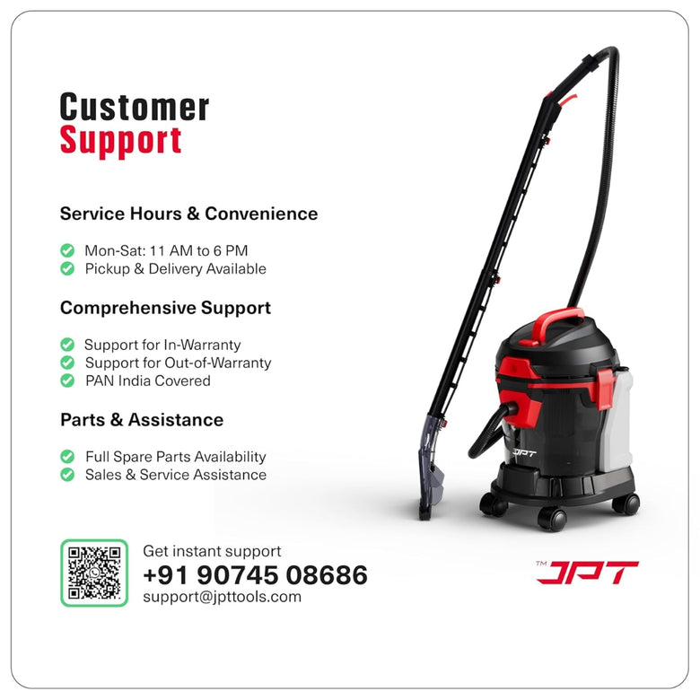 JPT Pro Series 15L Carpet Vacuum Cleaner | 1400W Motor | 17kPa Suction | 15L Tank & 4.5L Soap Tank | Wet & Dry Cleaning | Deep Cleans Carpet, Sofa, Curtains, Mattress, Floors