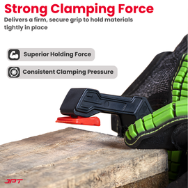 JPT 4-inch heavy duty spring clamp with 40mm wide jaw, high-tension steel spring and one-hand quick grip—ideal for woodworking, carpentry and DIY use. Buy Now