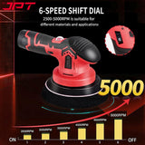 Buy JPT heavy-duty 12v cordless car polishing machine, featuring 450w motor, 5500rpm speed, 6" diameter pad, 6 variable speed, 1500mAh battery, and more. Buy Now
