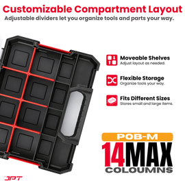 Buy JPT Ultra Heavy Duty Tool Organizer Medium to stay organized on every job with this organizer featuring 14 compartments and 8 removable dividers. Buy Now