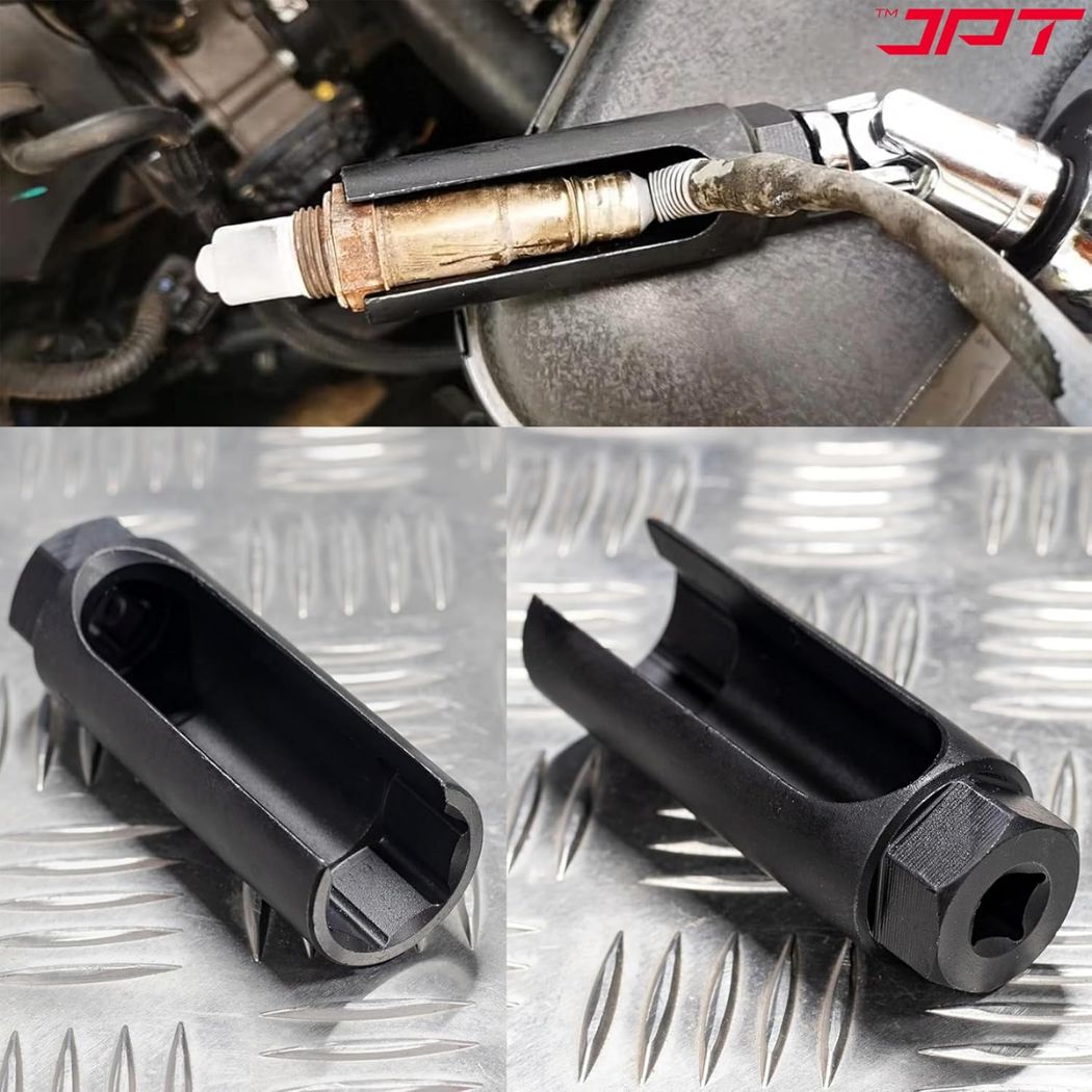 JPT Oxygen Sensor Socket 22mm (7/8 Inch) with Side Wire Cutout – Universal Oxygen Sensor Removal Tool, 1/2-Inch & 3/8-Inch Drive Compatible, Ideal for Most Cars, Trucks & SUVs