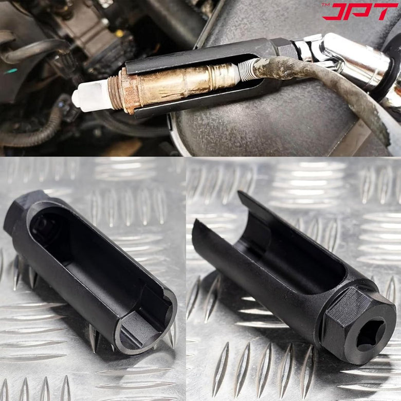 JPT Oxygen Sensor Socket 22mm (7/8 Inch) with Side Wire Cutout – Universal Oxygen Sensor Removal Tool, 1/2-Inch & 3/8-Inch Drive Compatible, Ideal for Most Cars, Trucks & SUVs