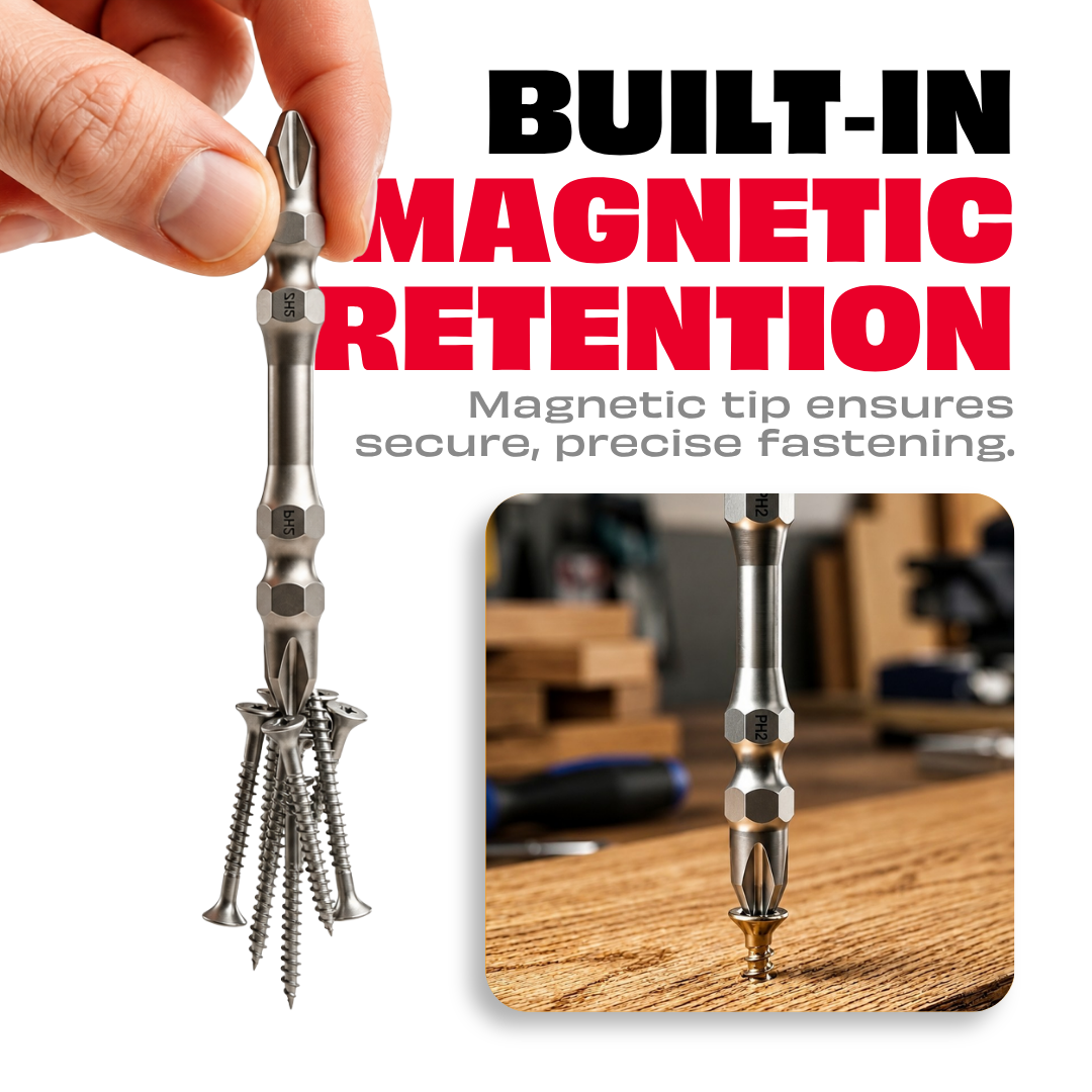 JPT 10-Pieces Ultra Heavy Duty Magnetic Screwdriver Bit Set | S2 High Torque Alloy Steel | PH2 Power Drill Double End