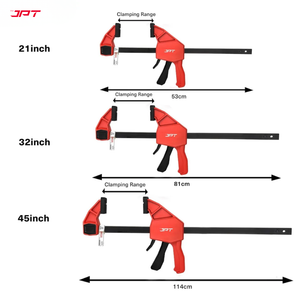JPT Ultra Heavy-Duty 33-Inch Quick-Grip Bar Clamps | 600mm Clamping Range | One-Handed Wood Clamps with Quick-Release Trigger | F-Clamp Set | 165 lbs Hold | Woodworking, Carpentry, DIY