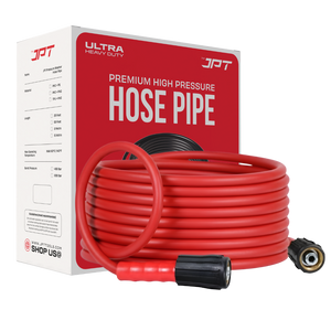 JPT Ultra Heavy-Duty 8MTR Flexible High Pressure Washer Hose Pipe | Standard M22 x 15MM Thread | Up To 450Bar / 6525PSI | PVC + PE Layers Build | Tangle & Kink Free Design