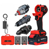 JPT Heavy Duty Brushless 3-In-1 Cordless Power Tool Set | 3-Speed Power Unit with Impact Wrench, Impact Drill, and Rotary Hammer Attachment