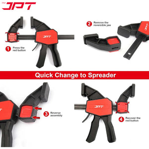 JPT Pro Series 30-Inch Quick Grip Bar Clamp for Woodworking, One-Handed Wood Clamp with Quick-Release Trigger, Heavy-Duty Spreader Clamps Set, 70KG (155 lbs) Holding Capacity