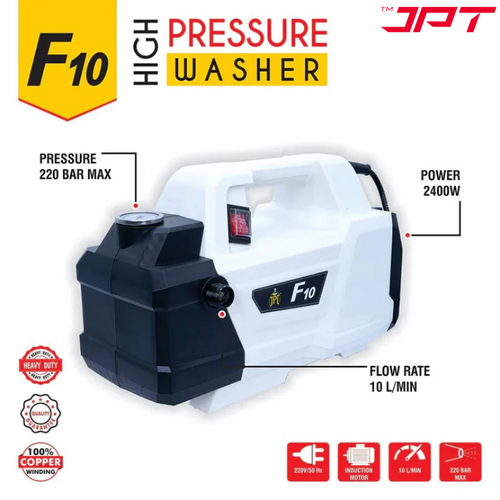 JPT Super Combo Domestic F10 Pressure Washer With 5 Multi Degree Nozzles, 2 Outlet Quick Connector & Coupler, Snow Foam Cannon, And All Other Accessories Included Alternative View