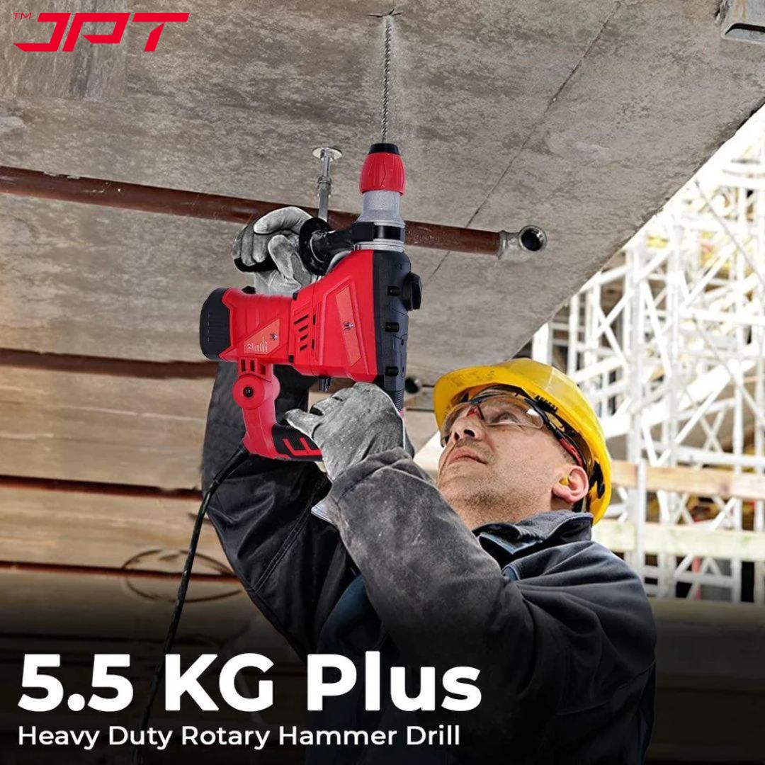 JPT Heavy Duty SDS Plus 32MM Core Rotary Hammer & Breaker Machine | 1500-Watt Motor | 4000 RPM Speed | 3800 BPM Force | 4.5 Joules Impact | 32mm Deep Drilling | 3 Function Modes | All Accessories Included
