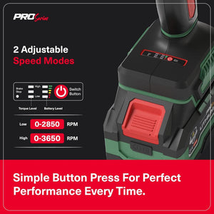 JPT Combo Heavy-Duty Pro Series Cordless Impact Wrench with 10Pcs Impact Socket Set | Brushless Motor | 1/2