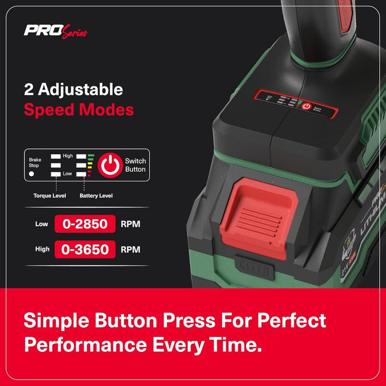 JPT Combo Heavy-Duty Pro Series Cordless Impact Wrench with 10Pcs Impact Socket Set | Brushless Motor | 1/2