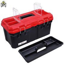 Buy JPT 19-inch heavy-duty plastic tool box, featuring transparent organizers, a removable tray, a dustproof, and water resistant seal all at best price online.