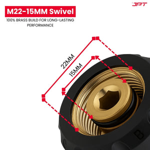 JPT Heavy-Duty Quick Connect Pressure Washer Hose Adapter Set |  M22-15mm to 3/8