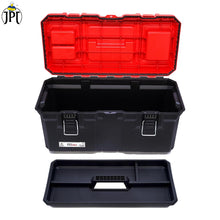 Buy JPT Pro Series 22-inch heavy-duty plastic tool box, featuring transparent organizers, a removable tray, a dustproof, and water-resistant seal at best price.