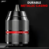 Buy JPT heavy-duty 13mm keyless metal drill chuck, featuring 1.5 to 13 mm self-tighten, 1/2-20unf mount, strong build, and multiple purposes. Buy Now