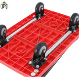 JPT Heavy Duty Medium Folding Hand Trolley | 150 KG Weight Lifting Capacity | 360° Durable Swivel Wheels | Foldable Push Hand Cart For Loading And Storage | Red Colour