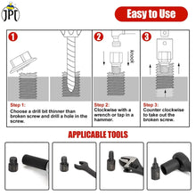 JPT 25Pcs Screw Bolt Nut Extractor Set, Hex Head Multi-Spline Remover, Rounded Bolt Remover for Broken Studs, Bolts, Hex Sockets, Screws, and Fittings