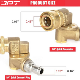 JPT Combo 5-Piece Quick Connect Universal Pressure Washer Nozzle | 180° Rotation with 5 Angles Pressure Washer Pivoting Coupler | 1/4-Inch Quick Connect Female Socket