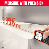 Buy JPT 50M Digital Laser Distance Meter with distance, area, volume & indirect height calculation — ideal for site engineers, contractors & interior projects.