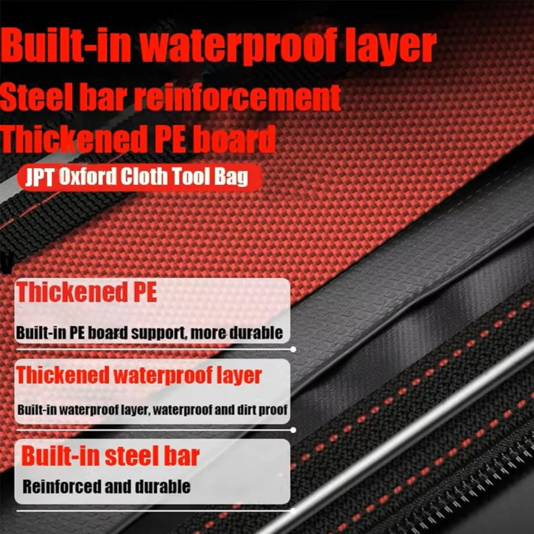 JPT 13-Inch Heavy-Duty Tool Bag | Oxford Cloth and Fine Stitching Build | Portable Made-In India Tool Bag for Electrician, Technician, Mechanics, Carpenter, and More