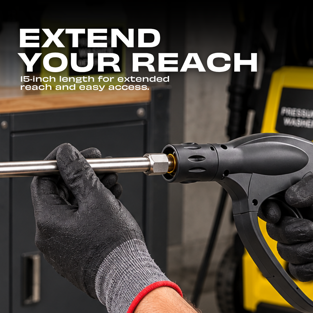 JPT 15-Inch High Pressure Washer Extension Rod / Wand With 1/4-Inch Quick Connector