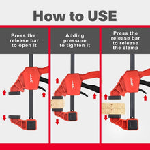 JPT Pro Series 21-Inch Quick Grip Clamps for Woodworking, One-Handed Wood Clamps with Quick-Release Trigger, Heavy-Duty Spreader Clamps Set, 74KG (165 lbs) Holding Capacity