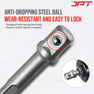 JPT 1/2-Inch SDS Plus Impact Socket Adapter | Quick Change Hex Extension Adapter | Hammer Drill Connector for Impact Wrenches & Rotary Hammers