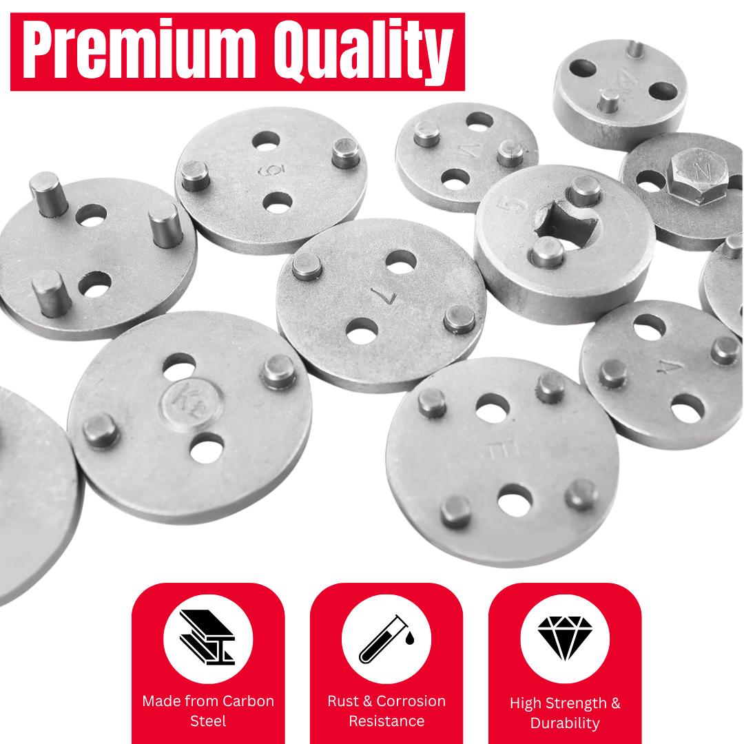 Buy JPT 16-piece brake caliper rewind tool set for safe disc brake pad replacement. Compatible with most US, EU, and Japanese vehicles. Buy Now