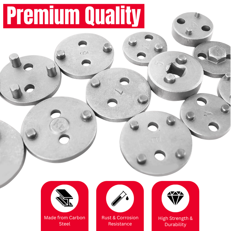 JPT 16-Pieces Brake Caliper Piston Rewind Tool Kit | Universal Brake Piston Tool Kit for Disc Brake Pad Replacement | Car Brake Repair Kit for Front & Rear Calipers