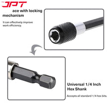 JPT 1/4-Inch Hex Shank Magnetic Bit Holder | Quick Release Screwdriver Extension Bar | 60MM Drill Bit Holder with Adjustable Collar for Impact Driver & Electric Drill