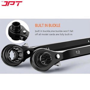 JPT 19-21MM Hexagon Scaffold Quick Wrench | Double Openings Head Ratchet Spanner | Pointed Tail Ratchet Wrench for Automotive Service