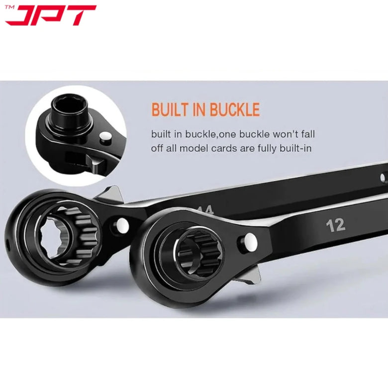 JPT 19-21MM Hexagon Scaffold Quick Wrench | Double Openings Head Ratchet Spanner | Pointed Tail Ratchet Wrench for Automotive Service