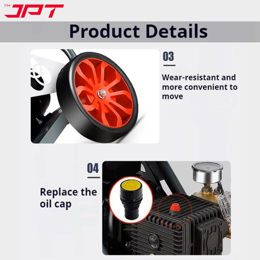 JPT Pro Series 3.5HPP Commercial High Pressure Washer | Max. 2.8KW Motor | Max. 250Bar Power | Max. 2900PSI Pressure | Max. 14L/Min Flow | Best for Car Service Centers, Industrial & Home Cleaning