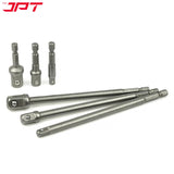 JPT 6-Piece Impact Socket Adapter Set | 3" and 6" lengths – 1/4", 3/8", and 1/2" hex shank | 65-150MM Extension Set for Impact Drivers & Power Drills