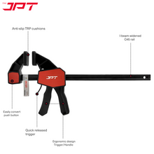 JPT Pro Series 18-Inch Quick Grip Clamps for Woodworking, One-Handed Wood Clamps with Quick-Release Trigger, Heavy-Duty Spreader Clamps Set, 70KG (155 lbs) Holding Capacity