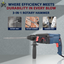 Pro-Cut PC-2601 Heavy Duty Rotary Hammer Drill Machine | 1050-watt Motor Power | 0-1100 RPM Speed | 26MM Deep Drilling | 4 Functions Modes | Rerverse & Forward Mode | Clearance Sale 2024