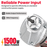 Buy JPT ultra heavy-duty 1500W electric concrete vibrator with copper winding motor & 4200 RPM speed. Ideal for RCC slabs, columns & heavy construction work.