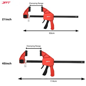 JPT Ultra Heavy-Duty 21-Inch Quick-Grip Bar Clamps | 300mm Clamping Range | One-Handed Wood Clamps with Quick-Release Trigger | F-Clamp Set | 165 lbs Hold | Woodworking, Carpentry, DIY