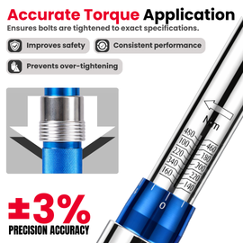 Buy JPT 3/4 inch torque wrench 100–500 Nm with ball lock and reversible ratchet. Ideal for car wheel nuts, bike repair and automotive workshop use. Buy Now